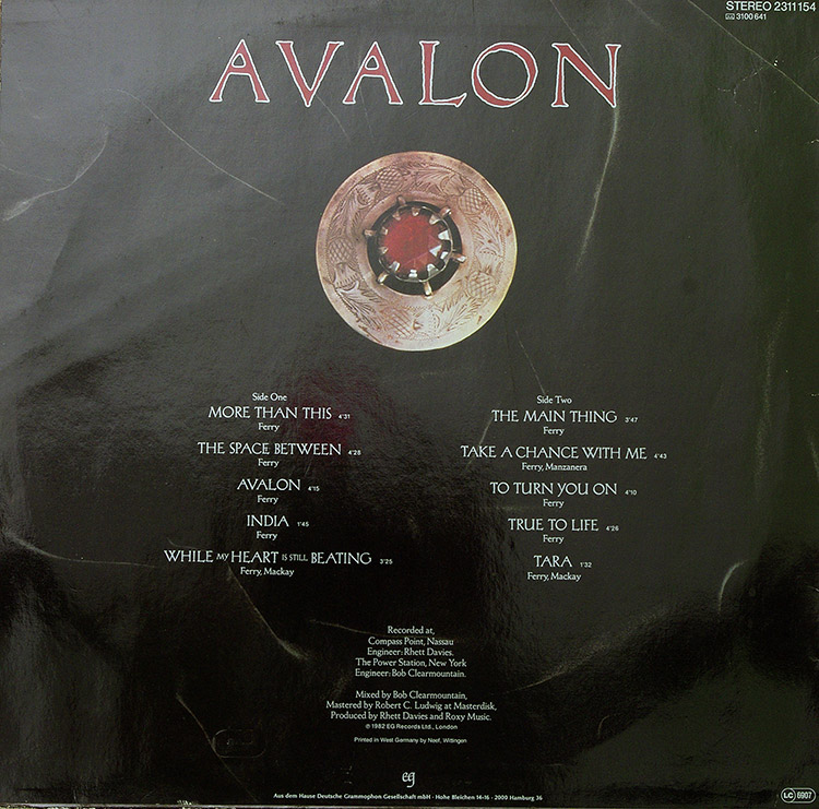ROXY MUSIC Avalon в продаже ROXY MUSIC Avalon в продаже