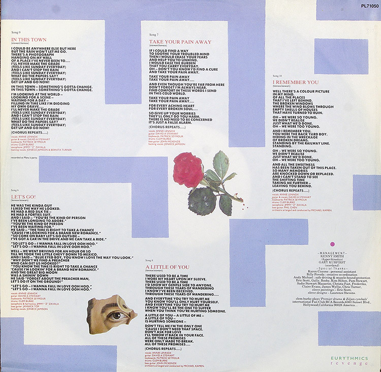 EURYTHMICS Revenge в продаже EURYTHMICS Revenge в продаже