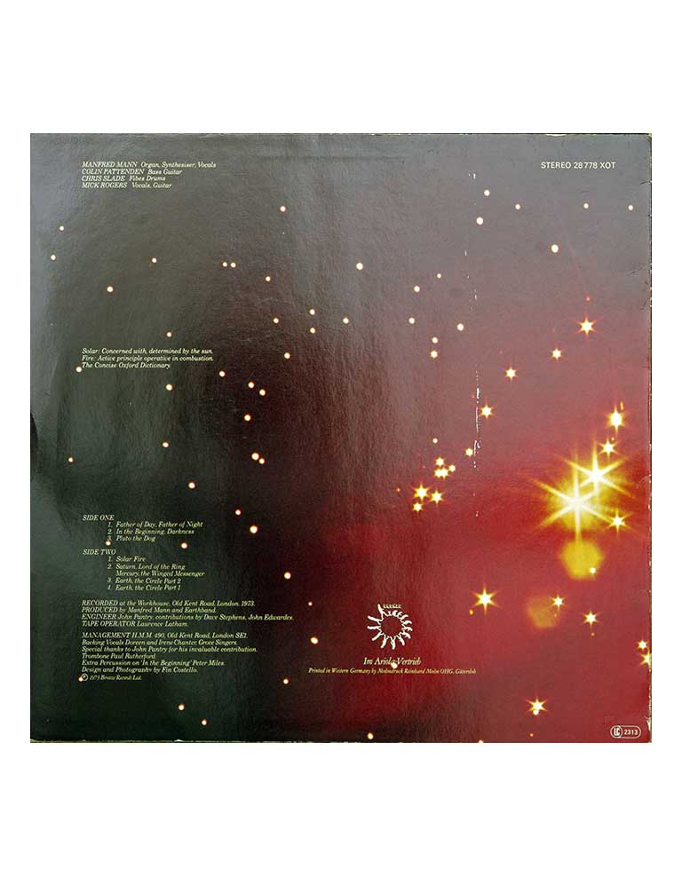 Manfred Mann's Earth Band Solar Fire купить Купить Manfred Mann's Earth Band Solar Fire